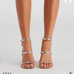 Star Studded Rhinestone Strap Heels